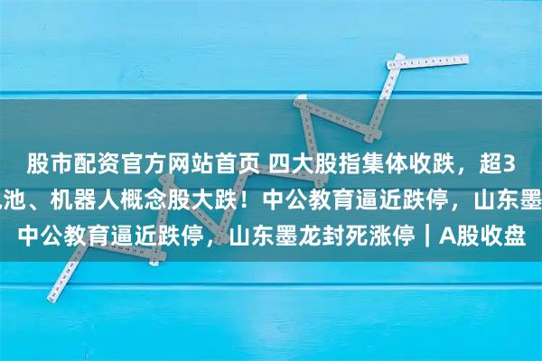 股市配资官方网站首页 四大股指集体收跌，超3700只个股飘绿，锂电池、机器人概念股大跌！中公教育逼近跌停，山东墨龙封死涨停｜A股收盘